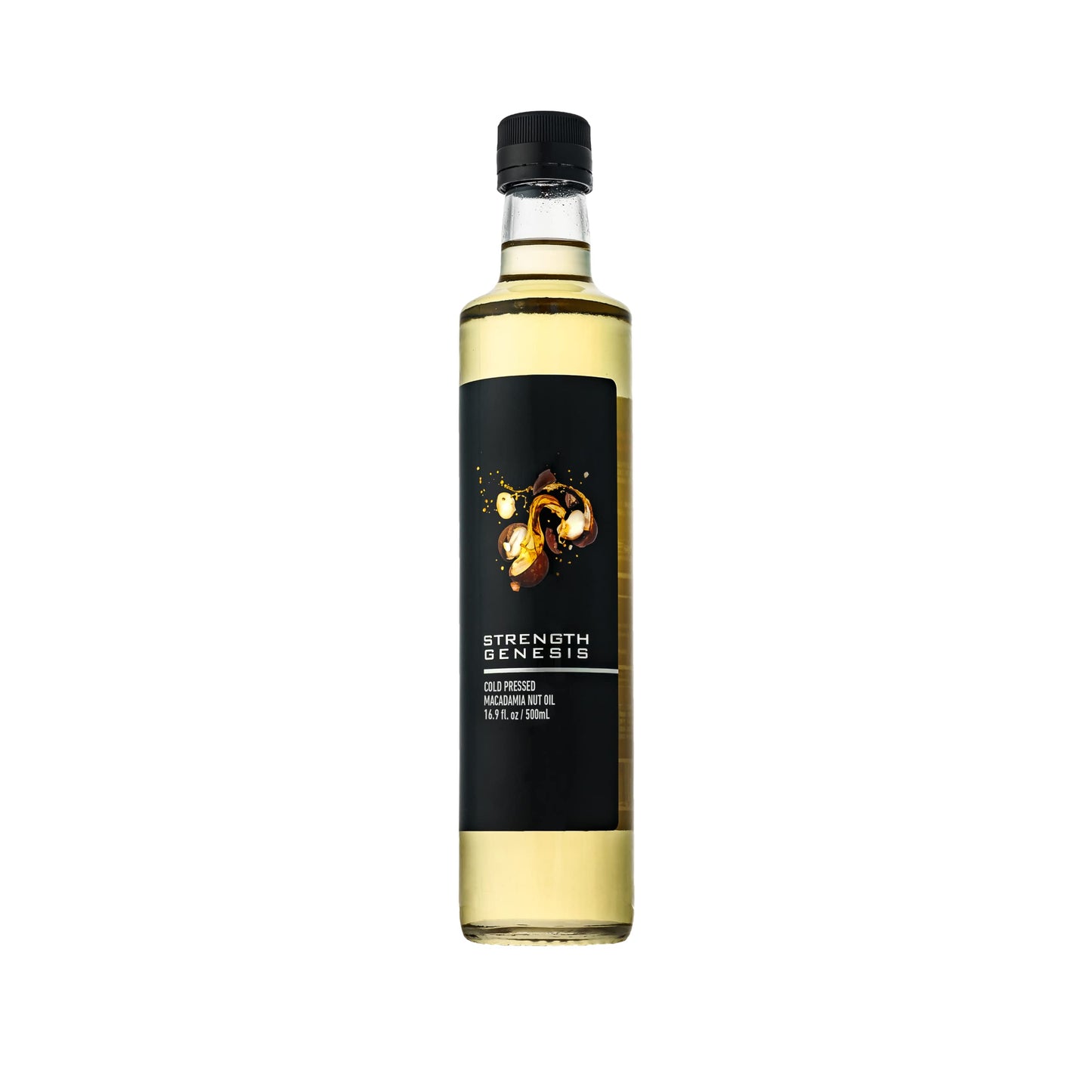 Strength Genesis Cold-Pressed Macadamia Nut Oil, 500ml Bottle, Ideal for Cooking