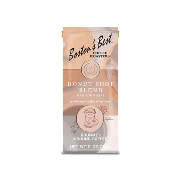 Bostons Best Coffee - Donut Shop Gourmet Coffee, Hearty Medium Roast, Premium Ground Coffee, 11 oz. / 311 g Coffee Bag