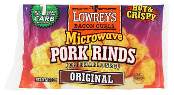 Lowreys Hot and Spicy Microwave Pork Rinds 1.75 oz. Packet - Case of: 18;18