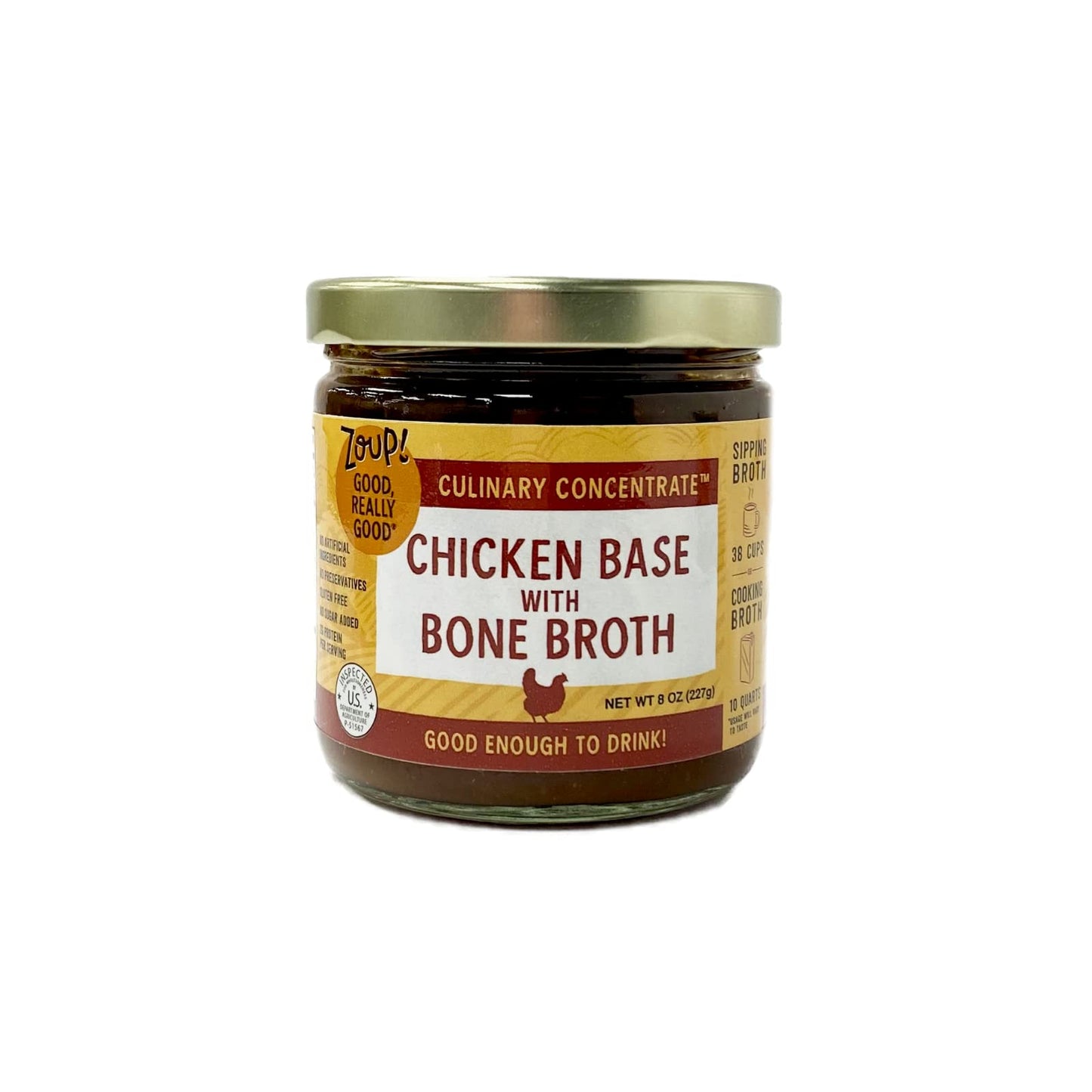 Zoup! Good, Really Good Chicken Broth Culinary Concentrate - Keto-Friendly, Gluten Free, Sugar Free, Non-GMO - Great for Stock, 