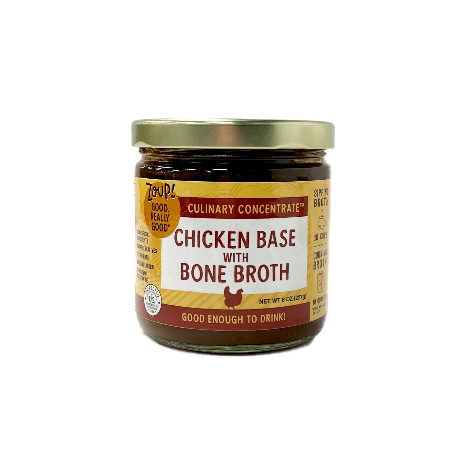 Zoup! Good, Really Good Chicken Broth Culinary Concentrate - Keto-Friendly, Gluten Free, Sugar Free, Non-GMO - Great for Stock, 