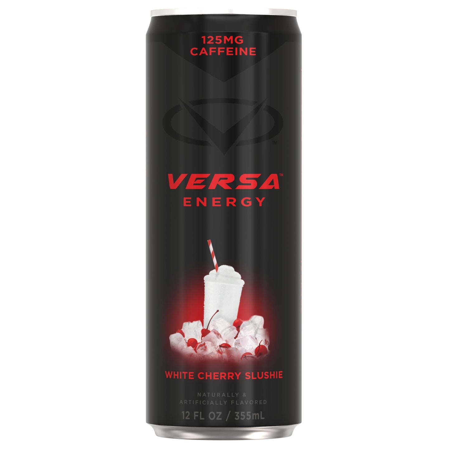 PEScience VERSA Energy Drink, Sugar Free, 125mg Caffeine, White Cherry Slushie, Case of 12