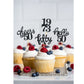 24 Pcs Glitter 50Th Birthday Cupcake Toppers For Celebrating Fifty Years Old Birthday Party Decorations (Black)