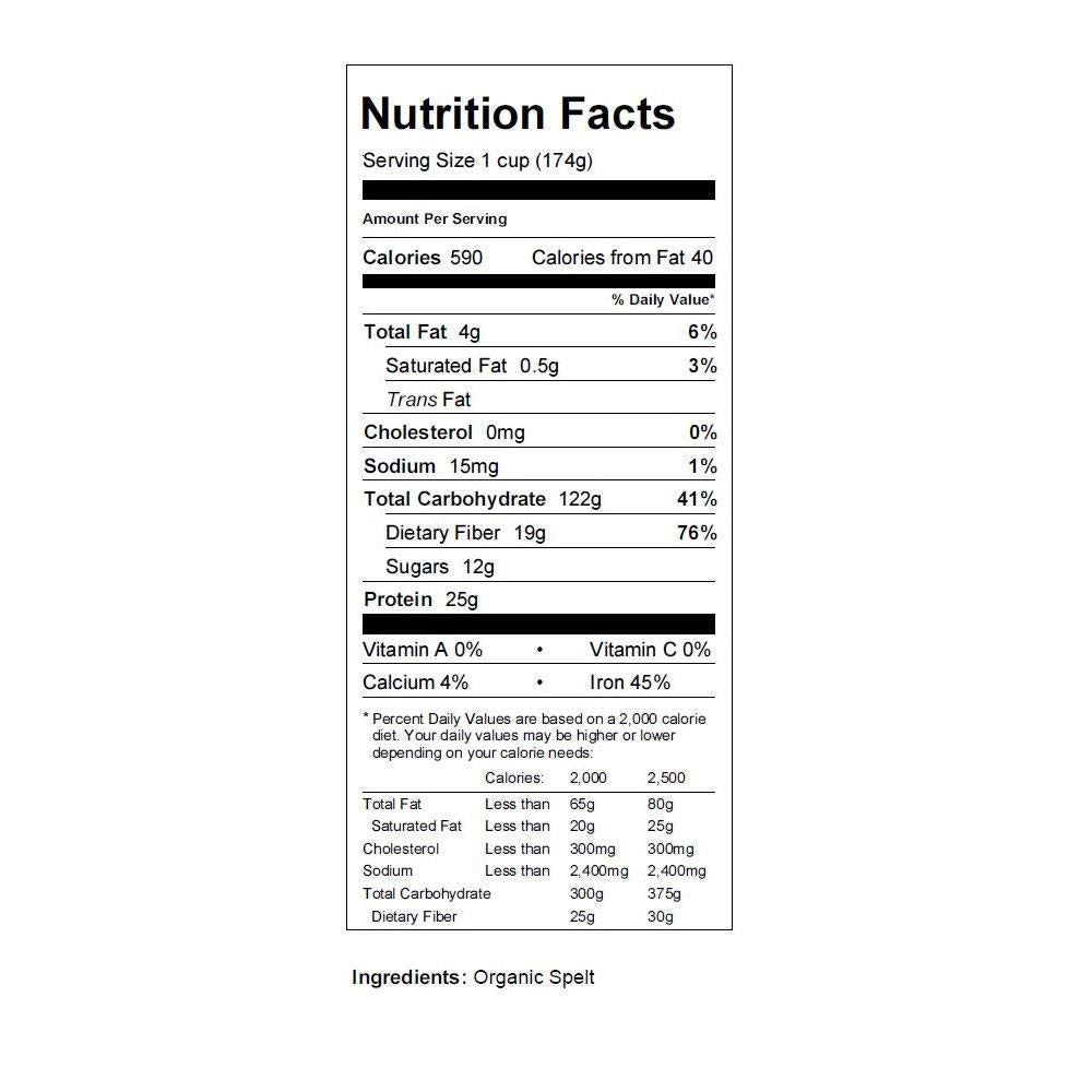 Organic Spelt: 1 Lbs - Non-GMO Grain Seeds - Flour, Bread, Baking, Cooking, Food Storage, Sprouting, Spelt Grass