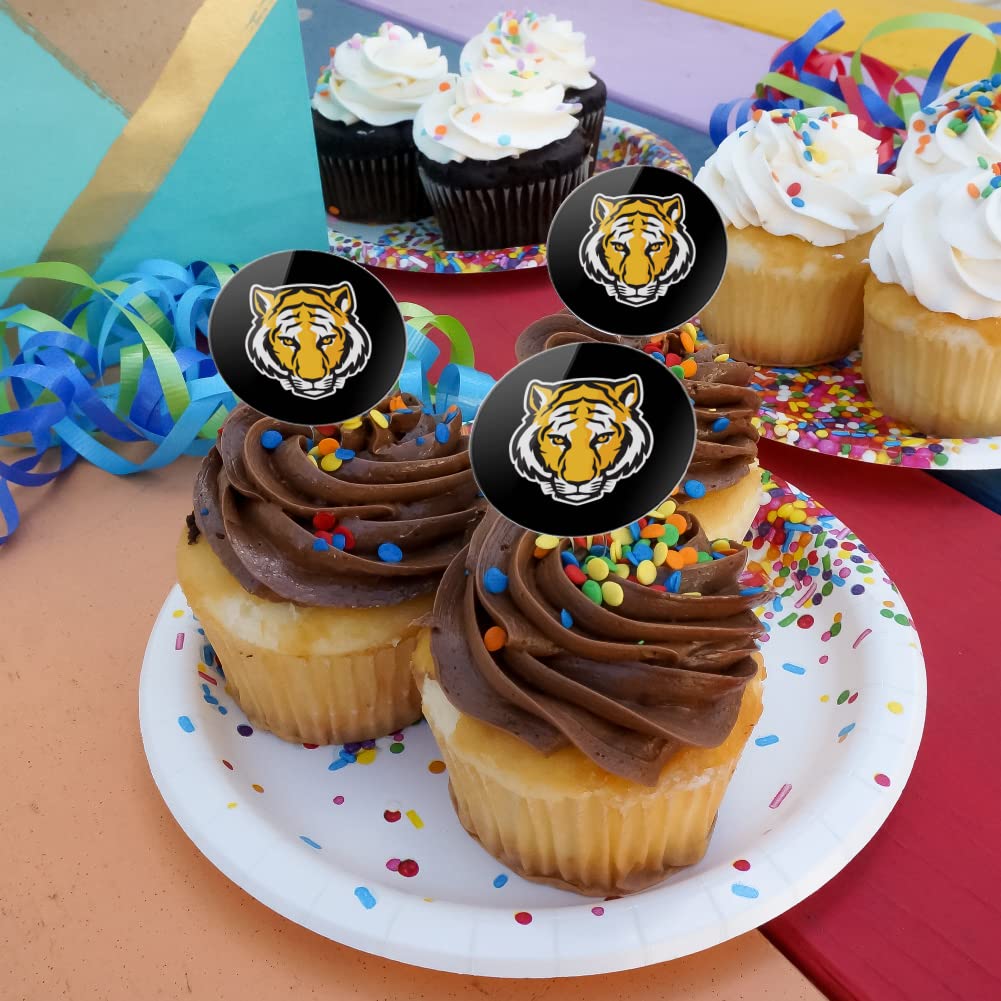 GRAPHICS & MORE Cupcake Picks Set of 6, Acrylic, DePauw University, One Size, Model CUPCAKE.ROUND.CLCDPW.Z008466