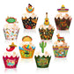 48 Pieces Fiesta Cupcake Topper Mexican Cupcake Wrappers Set For Cinco De Mayo Party Mexican Fiesta Themed Summer Favors Supplie
