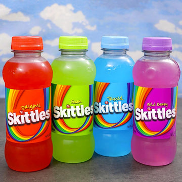 Skittles Drinks 4 Flavor Variety Pack 14Oz | 4 Bottles | Wild Berry, Tropical, Sour And Original Flavor | Skittles Juice