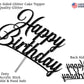 RokAPary Happy Birthday Glitter Cake Topper, Acrylic, Double-Sided, Black