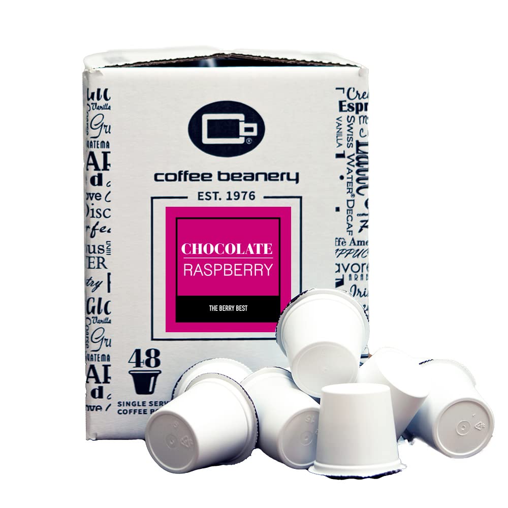 Coffee Beanery Chocolate Raspberry Coffee Pods, Medium Roast, 192 Count, Bulk Pack