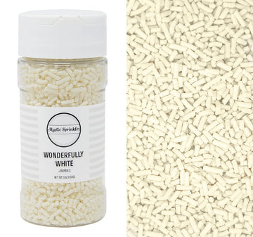 Mystic Sprinkles Solid Color Jimmy Sprinkles (Wonderfully White Jimmies 3Oz)