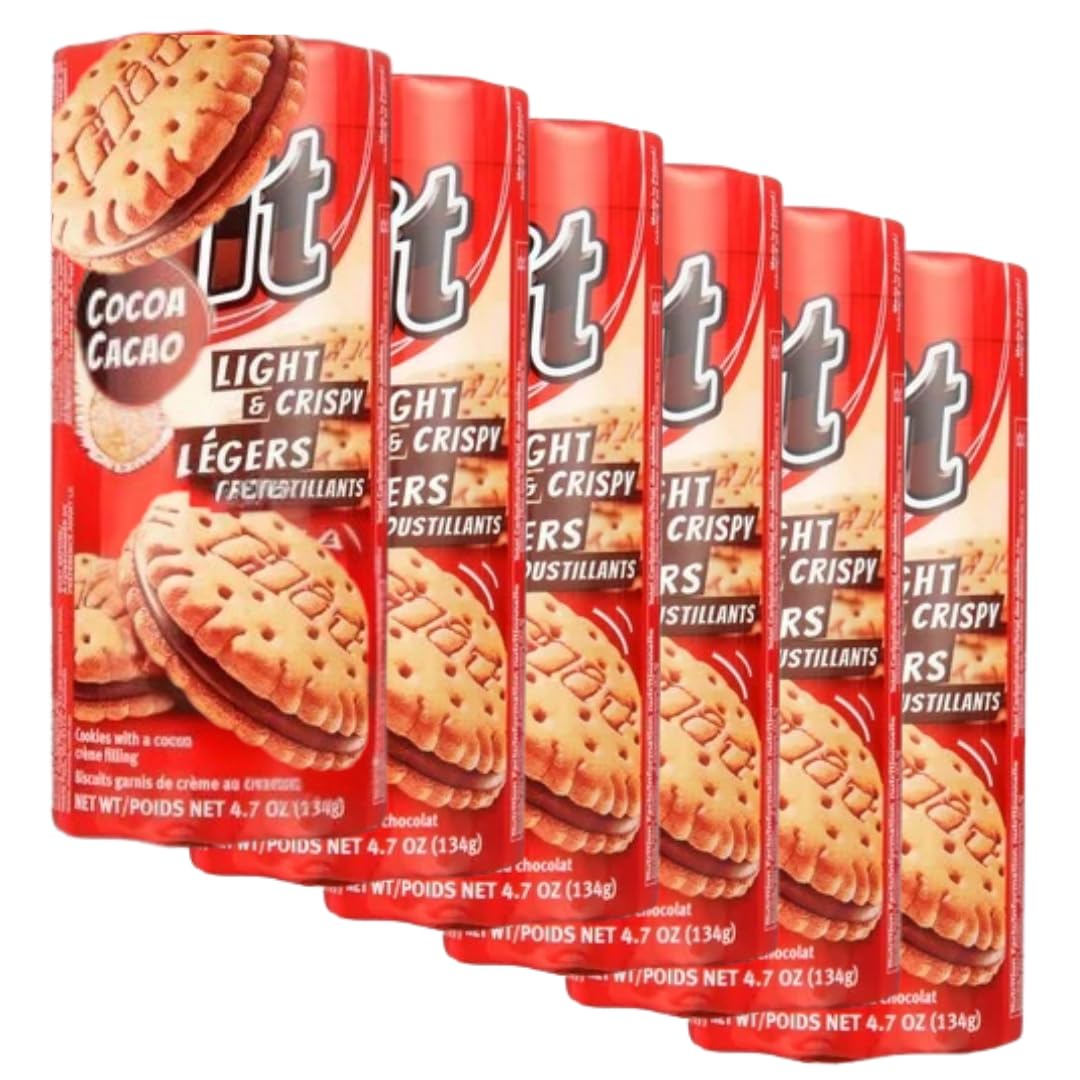 Cocoa Vanilla Cookie with Chocolate Filling (Total of 14.1oz 6 Pack)