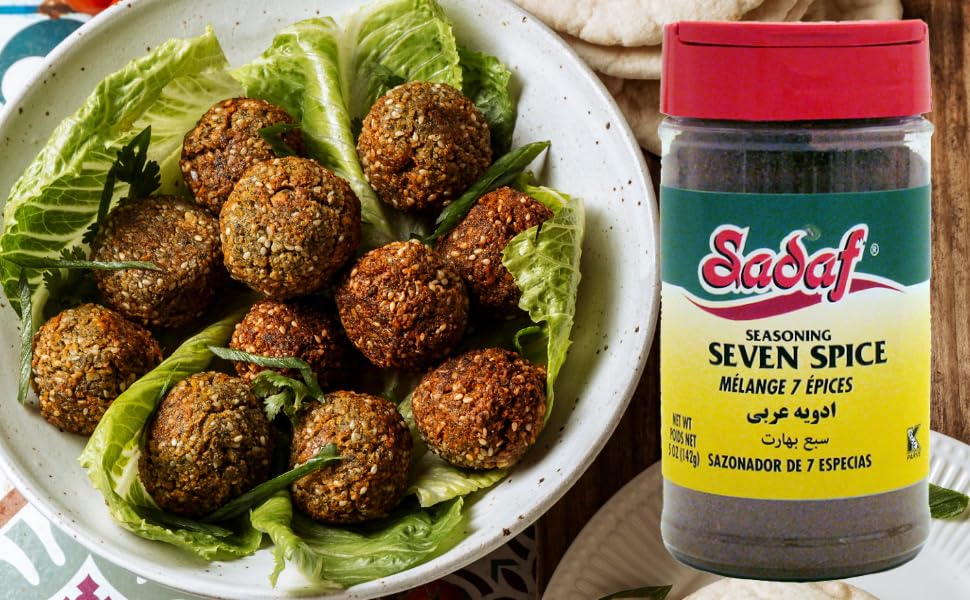 Sadaf Seasoning 7 Spices - Lebanese Blend Of Spices - Baharat Spices - Seven Spice Blend From The Middle East Lebanese Style - 7-Spice All Purpose Seasoning - 5 Oz (3 Pack)