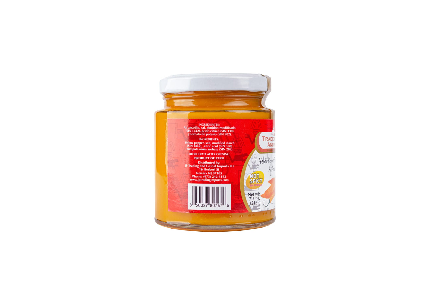 Tradiciones Andinas Non-Spicy Yellow Pepper Paste 7.5 Oz - Aji Amarillo Sin Picante, Chili Pasta, Pepper Products For Peruvian F