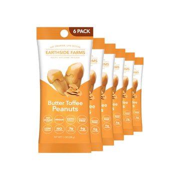 Earthside Farms Peanuts, Low Sugar Keto Snack, Non GMO, Vegan, Individual Packs of Sweet and Crunchy Nut Coated in a Sweet Candy