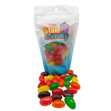 Fruit Flavored Jumbo Jelly Beans - 1 Lb Resealable Stand Up Candy Bag (Approx. 85 Pieces) - Strawberry, Lime, Grape, Lemon, Oran