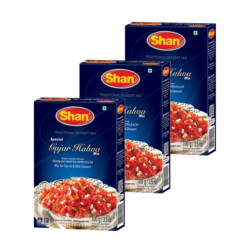 Shan Special Gajar Halwa Traditional Dessert Mix 3.53 oz (100g) - Powder for Carrot and Milk Dessert - Suitable for Vegetarians 