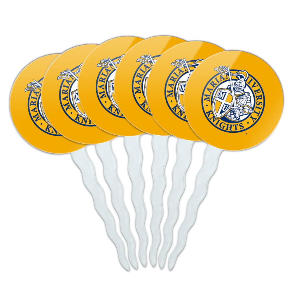 GRAPHICS & MORE Cupcake Picks Set of 6, Acrylic Decoration, Marian University Design
