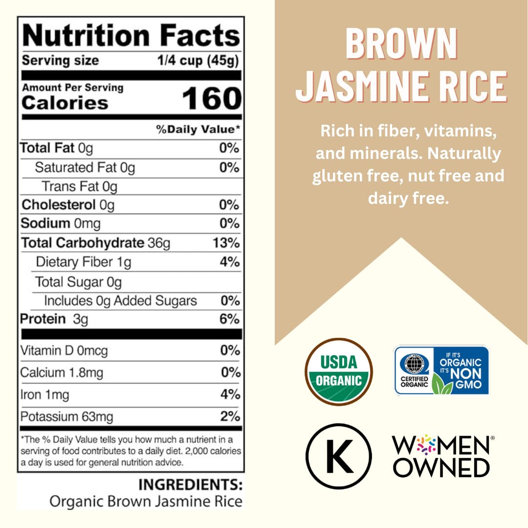 Mountain High Organics Inc. Certified Organic Jasmine Brown Rice 6G Bucket (40Lbs)