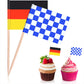 100 Pieces Oktoberfest Picks Party Accessory, Disposable Bavarian Flag Cupcake Topper Decoration in the Style of an Oktoberfest 