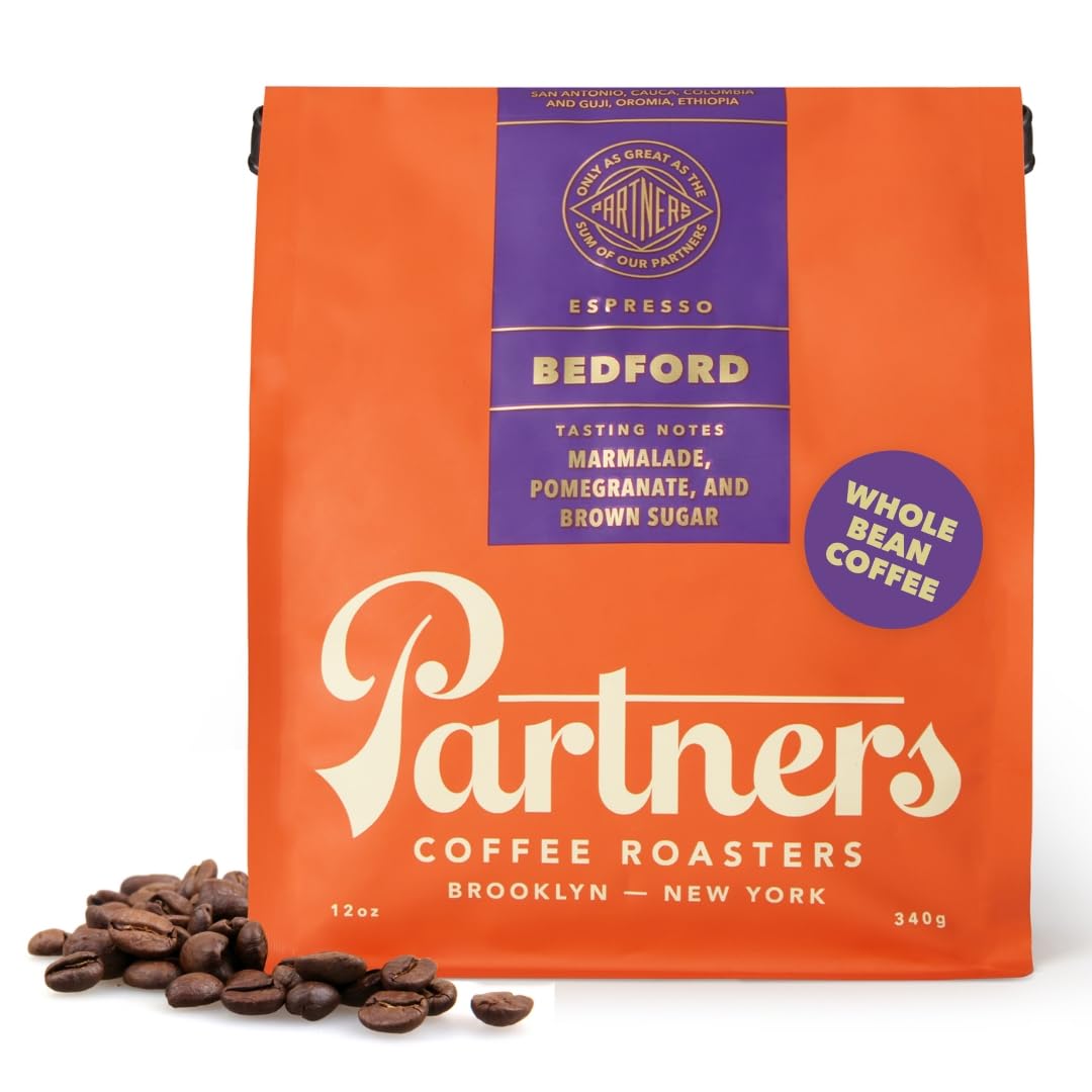 PARTNERS COFFEE ROASTERS - Whole Bean Coffee (Bedford - Espresso, Medium Roast) 12oz - Fruity, Complex, Bright Espresso - Marmal