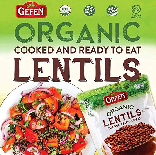 Gefen, Organic Lentils Cooked, Ready to Eat! 16.9oz (3 Pack)