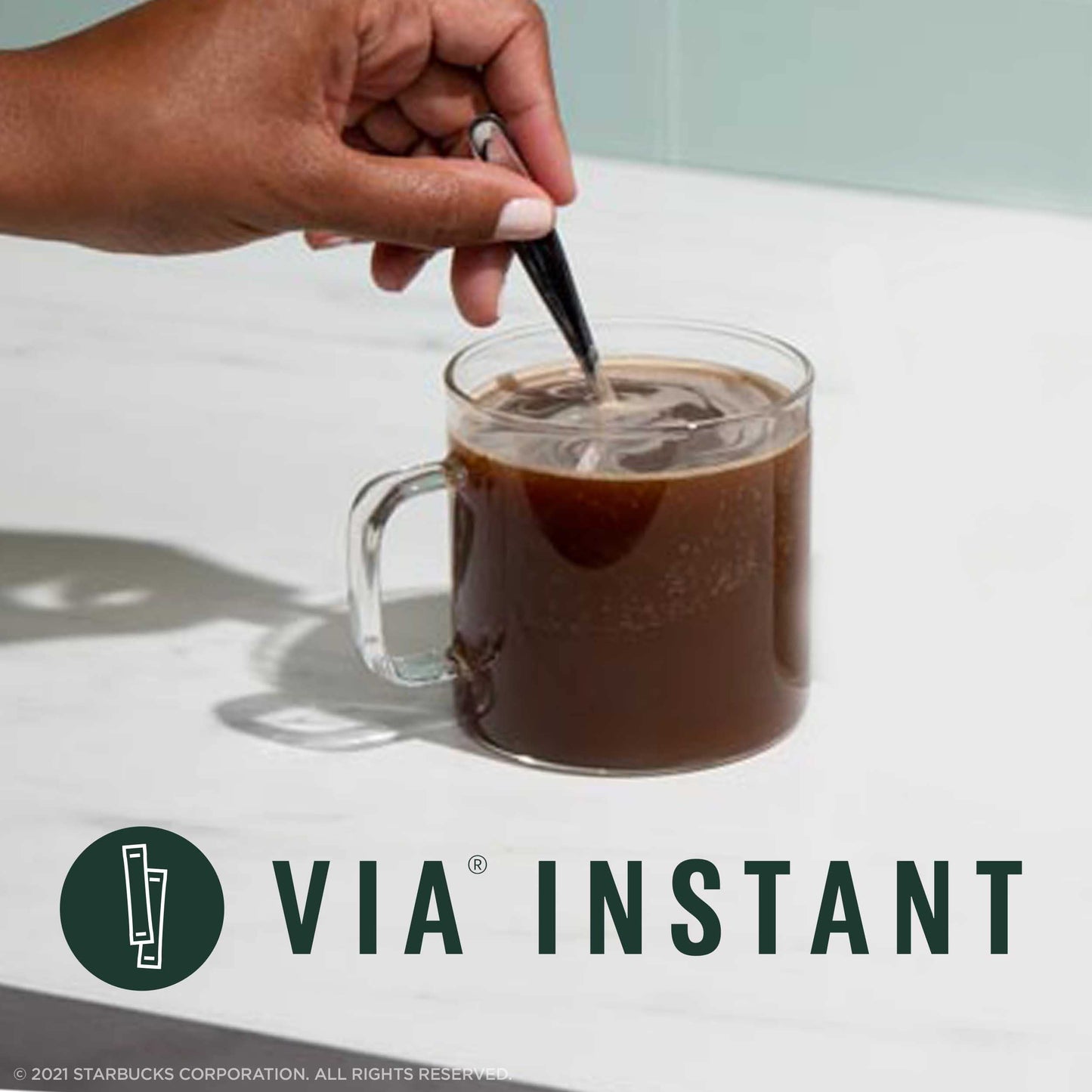 Starbucks VIA Instant Coffee, Medium Roast, Pike Place, 50 Packets, Single-Serve, 100% Arabica