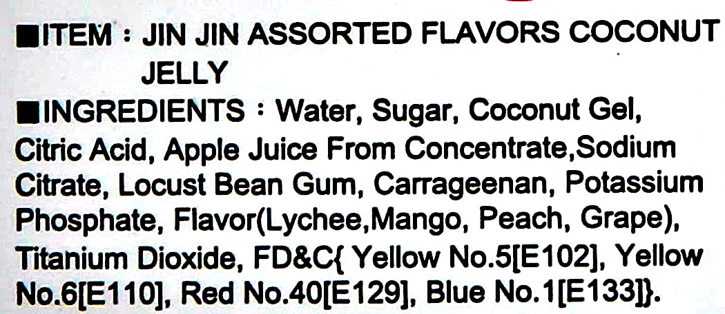 Jin Jin Assorted Fruit Lychee Mango Peach Grape Jelly Cups 52.9 oz (Pack of 2)