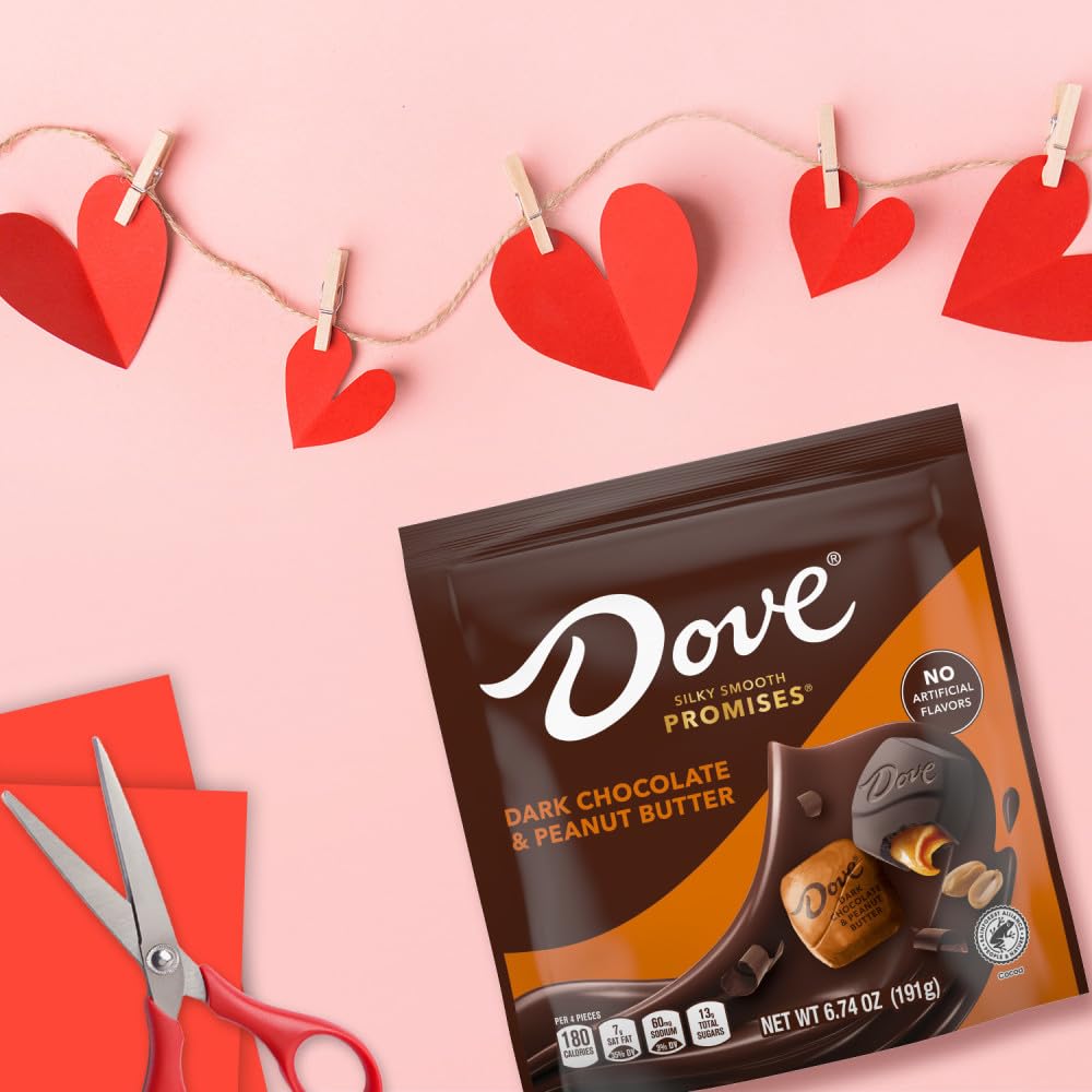 Dove Promises Dark Chocolate Peanut Butter Candy, Bulk Candy, Individually Wrapped, 7.61 Oz, 8 Pack