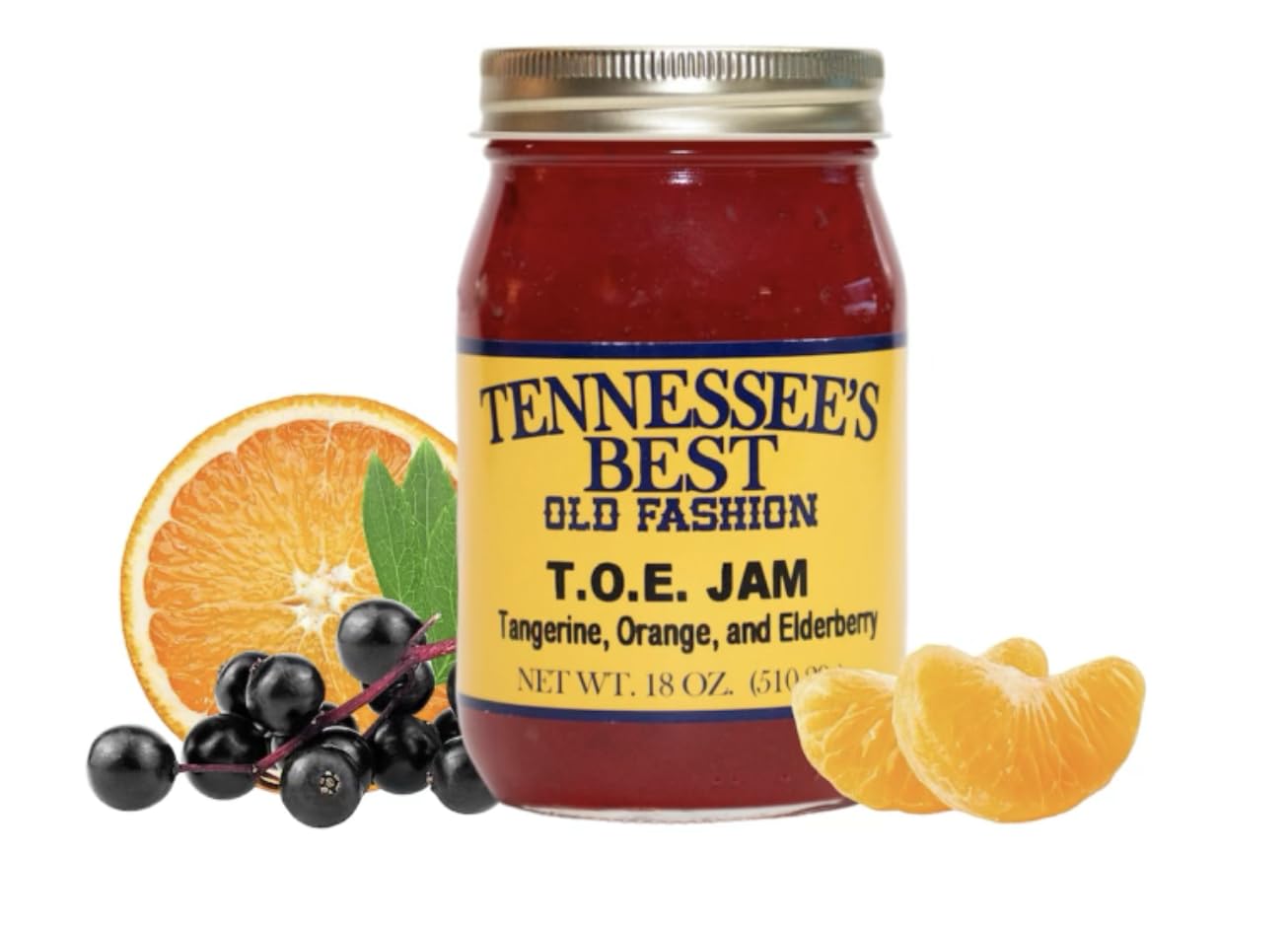 Tennessee's Best Old Fashioned Tangerine, Orange and Elderberry Jam | Handcrafted With Simple Ingredients | Small Batch Made | 1