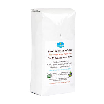 Purelife Mold-Free/Mycotoxin Safe Coffee For Enemas/Lab Tested/Whole Bean - Medium Air Roast -100% Organic/Gerson Recommended -
