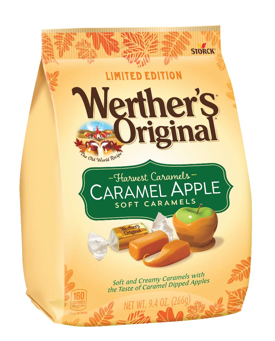 WERTHERS ORIGINAL Harvest Caramels Caramel Apple Soft Caramels, 9.4 Ounce Bag | Individually Wrapped Candy | Great for Holiday Gifts for Mom, Gifts for Dad, Teacher Gifts, Thank You Gifts