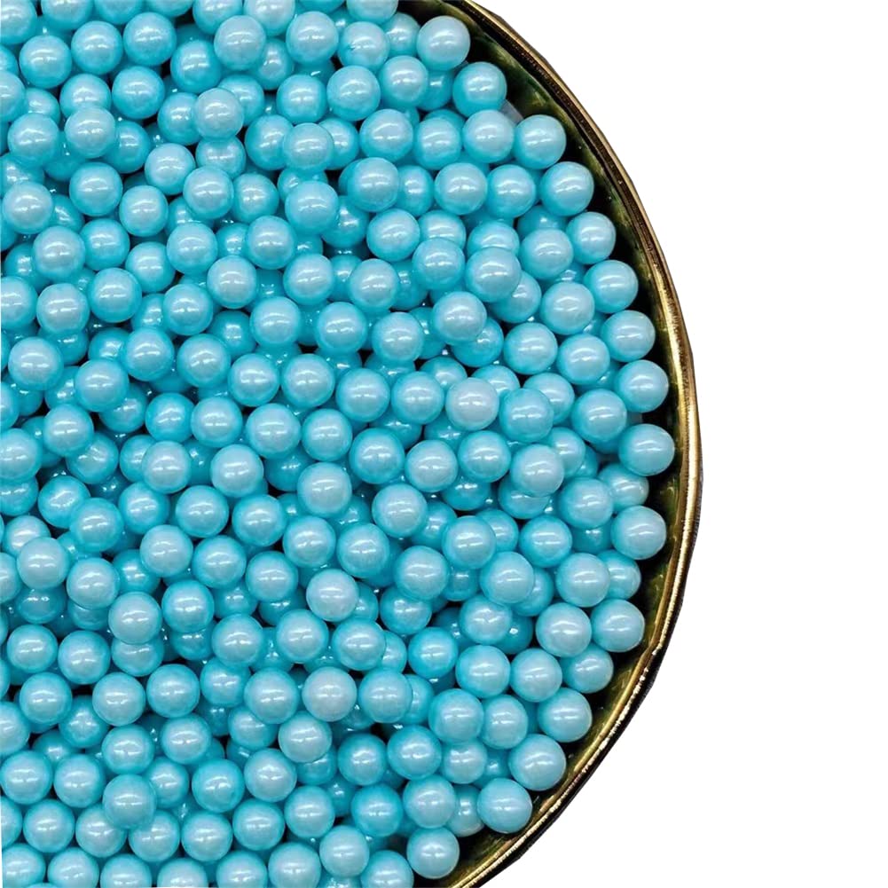 Light Blue Sprinkles Edible Pearls,Cake Sprinkles 130G 4.6Oz,Cookie Sprinkles,Sugar Pearl, Edible Candy Pearls For Cake Cupcake
