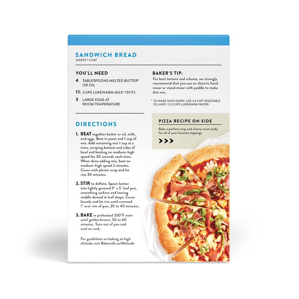 King Arthur, Gluten-Free Bread and Pizza Mix, Gluten-Free, Non-GMO Project Verified, Certified Kosher, 18.25 Ounces (Pack of 2)
