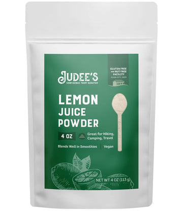 Judee's Lemon Juice Powder - 4 oz - Delicious and 100% Gluten-Free - Great for Smoothies, Shakes, Mixed Drinks, Fruit Tarts, and