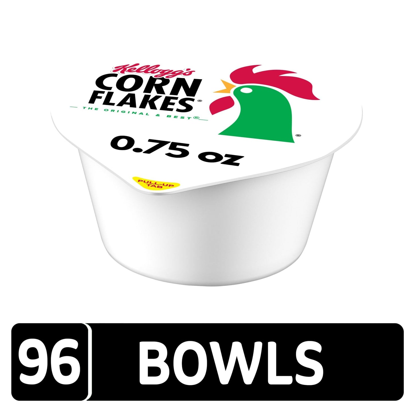 Kelloggs Corn Flakes Breakfast Cereal, Original, 0.75oz Pack of 96