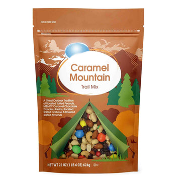 Generic Caramel Mountain Trail Mix, Roasted Salted Peanuts & Chocolate Candies, 22oz Jumbo Value Bag