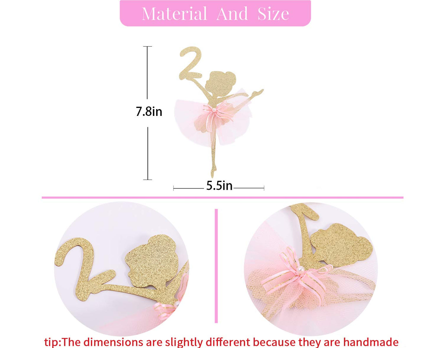 Ballet Cake Topper 1 To 5 Years Old - Ballerina, Birthday Cake Topper, Ballet Birthday Party, Dancing Princess Birthday Party, B