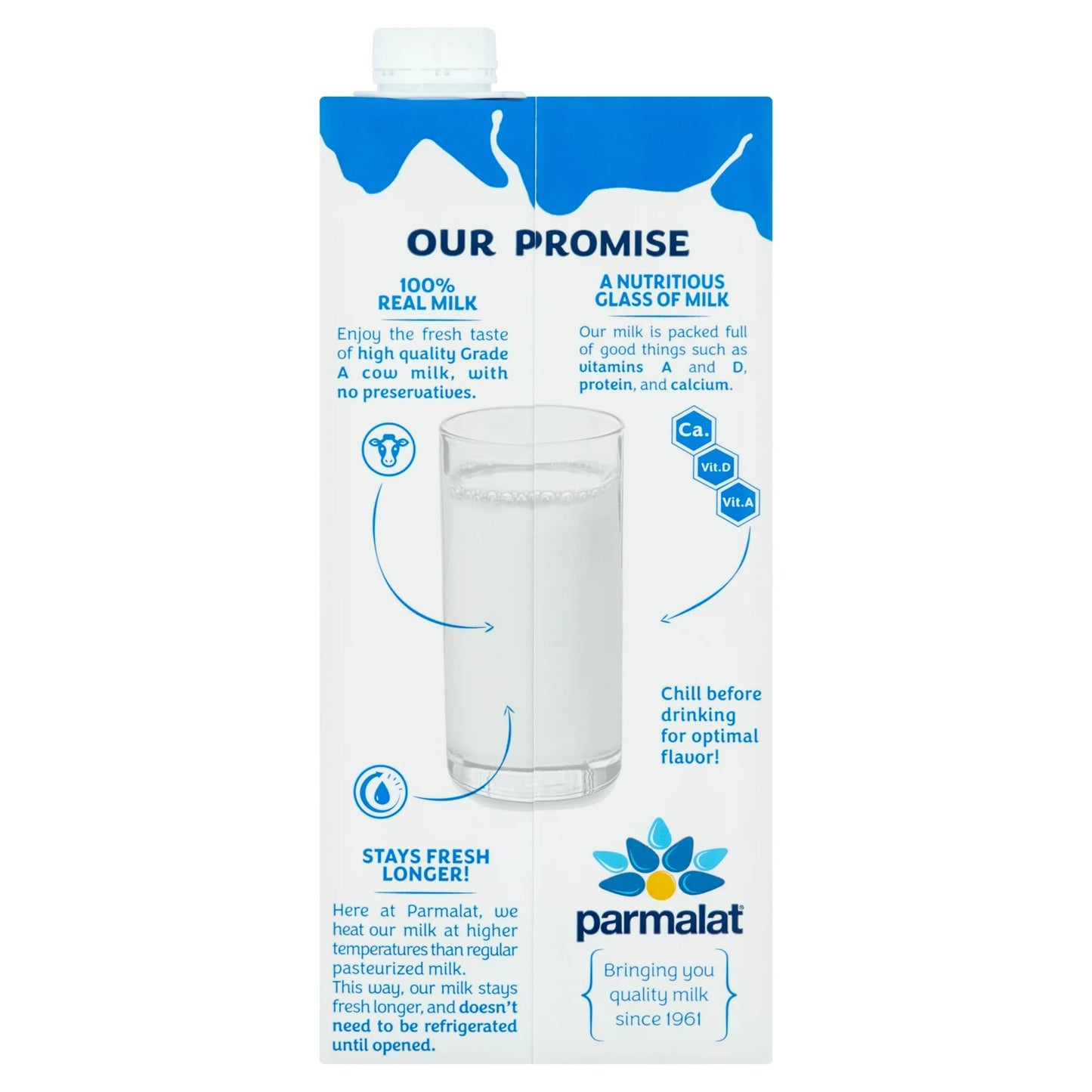 Parmalat 2% Reduced Fat Milk, Shelf Stable, 1 Qt (Pack of 3)
