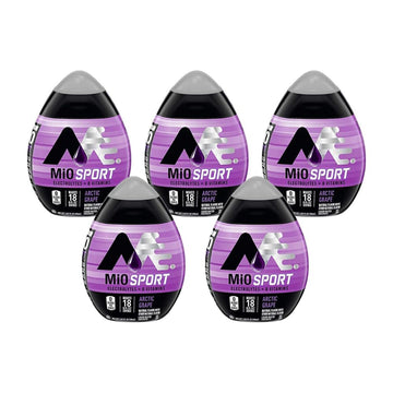 Mio Sport Liquid Water Enhancer, Arctic Grape, 1.62 OZ, (Pack of 5)