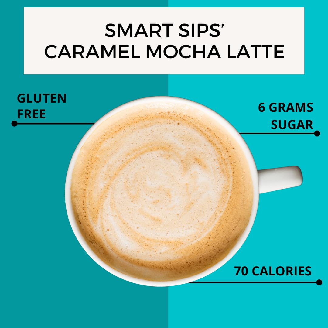 Smart Sips Coffee Caramel Mocha Latte Pods for Keurig K-Cup malt-inspired, 24 Count, Compatible with K-Cup Machines