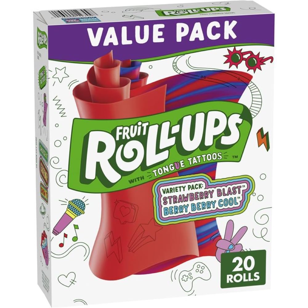 Fruit Roll-Ups Fruit Flavored Snacks, Variety Value Pack, 20 Ct, 10 oz