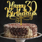 Happy 00Th Birthday Cake Topper, 00 Birthday Party Cake Decorations (Acrylic Gold, 30Th)