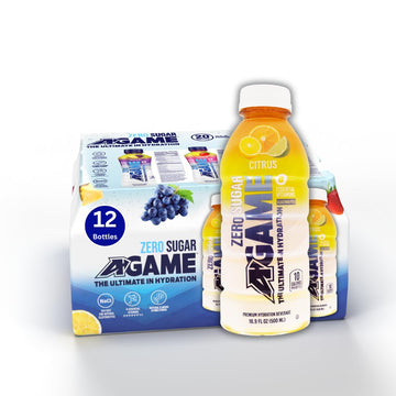 A-GAME Zero Sugar Sports Drink, Citrus Zero, The Ultimate Sugar Free Hydration Sports Beverage, 8 Essential Vitamins including B