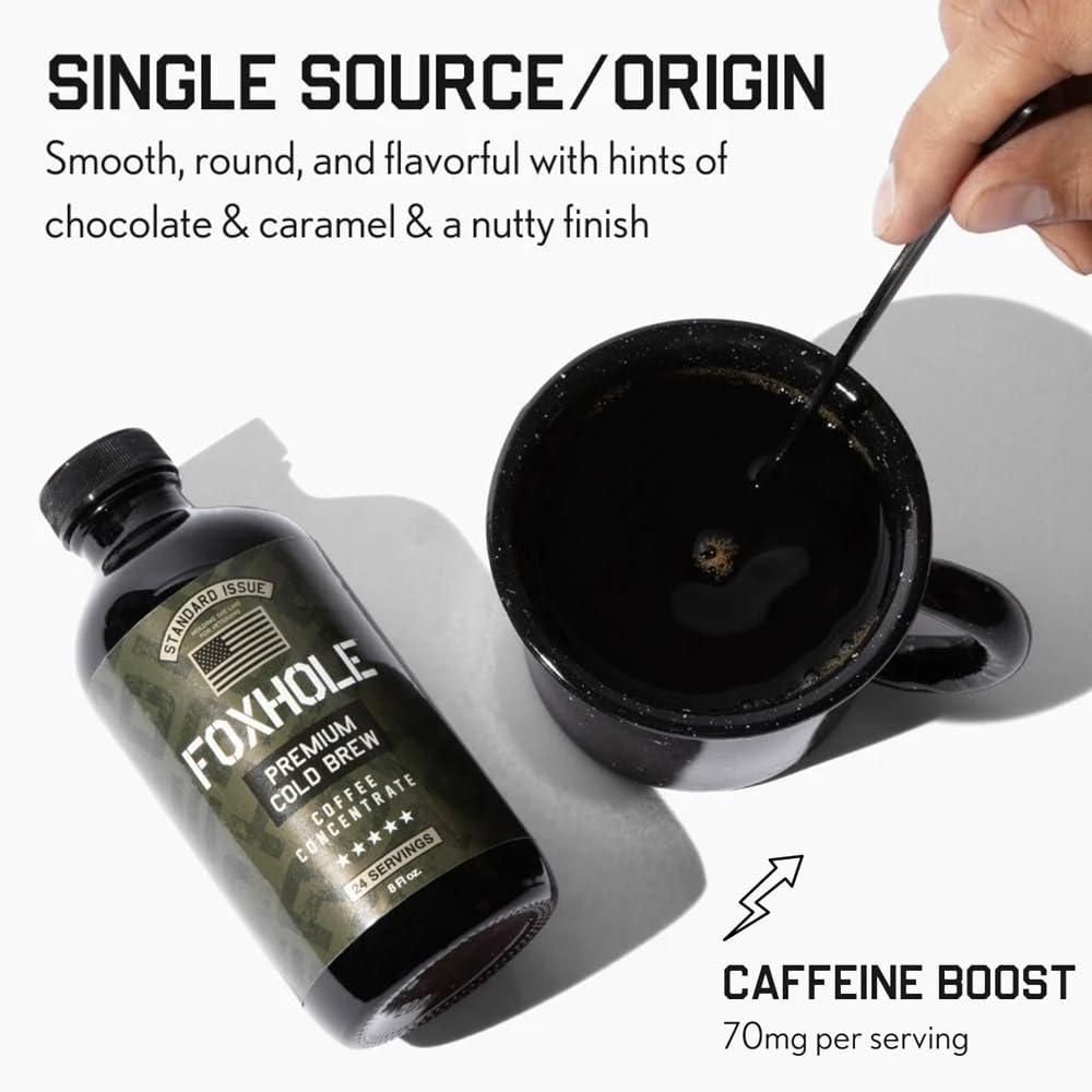 Hero Company Cold Brew Coffee Concentrate - Low Acid Liquid for Instant Iced Coffee - 8 Fl Oz
