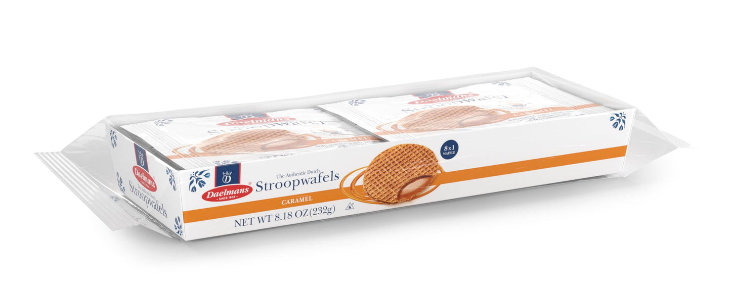 Daelmans Stroopwafel Caramel Cookies - Original Dutch Waffle Cookies, 8 Individually Wrapped Cookies