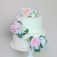 Rinlong 3Pcs Pre-Made Blush Pink Cake Flowers Decorations Flower Cake Topper Butterfly Cake Decorating Flowers For Wedding Sweet