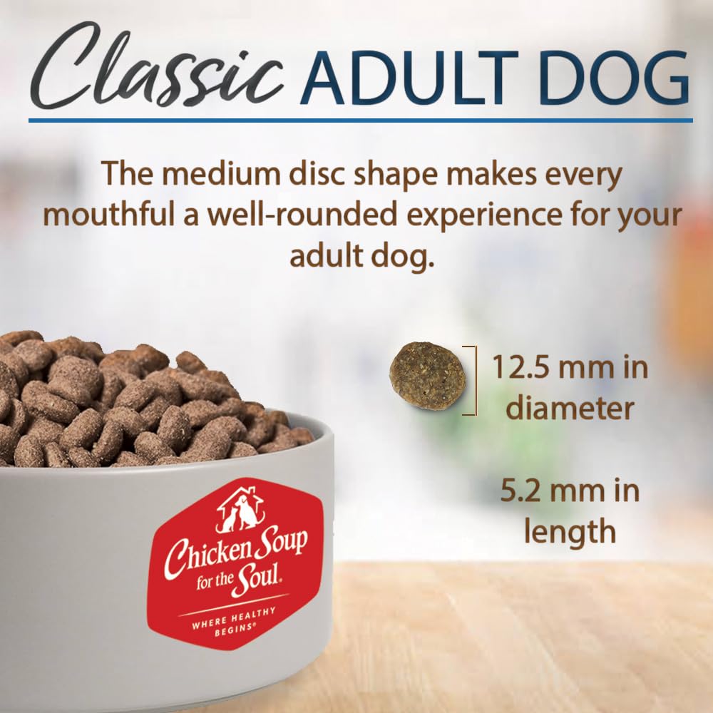 Chicken Soup For The Soul All Natural Enhanced Mature-Themed Dry Dog Food, Real Meat First Ingredient, No By-Products, Supports Gut & Immune Health, Beef & Brown Rice, 4.5Lb