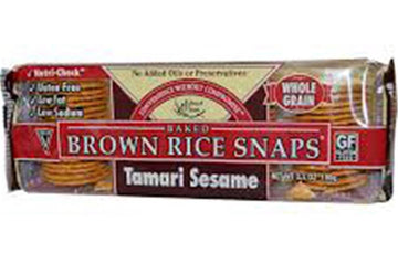 Edward & Sons Tamari Sesame Brown Rice Snaps - Oven Baked, Whole Grain, Gluten Free, Low Sodium, Low Fat, Non-GMO Project Verifi
