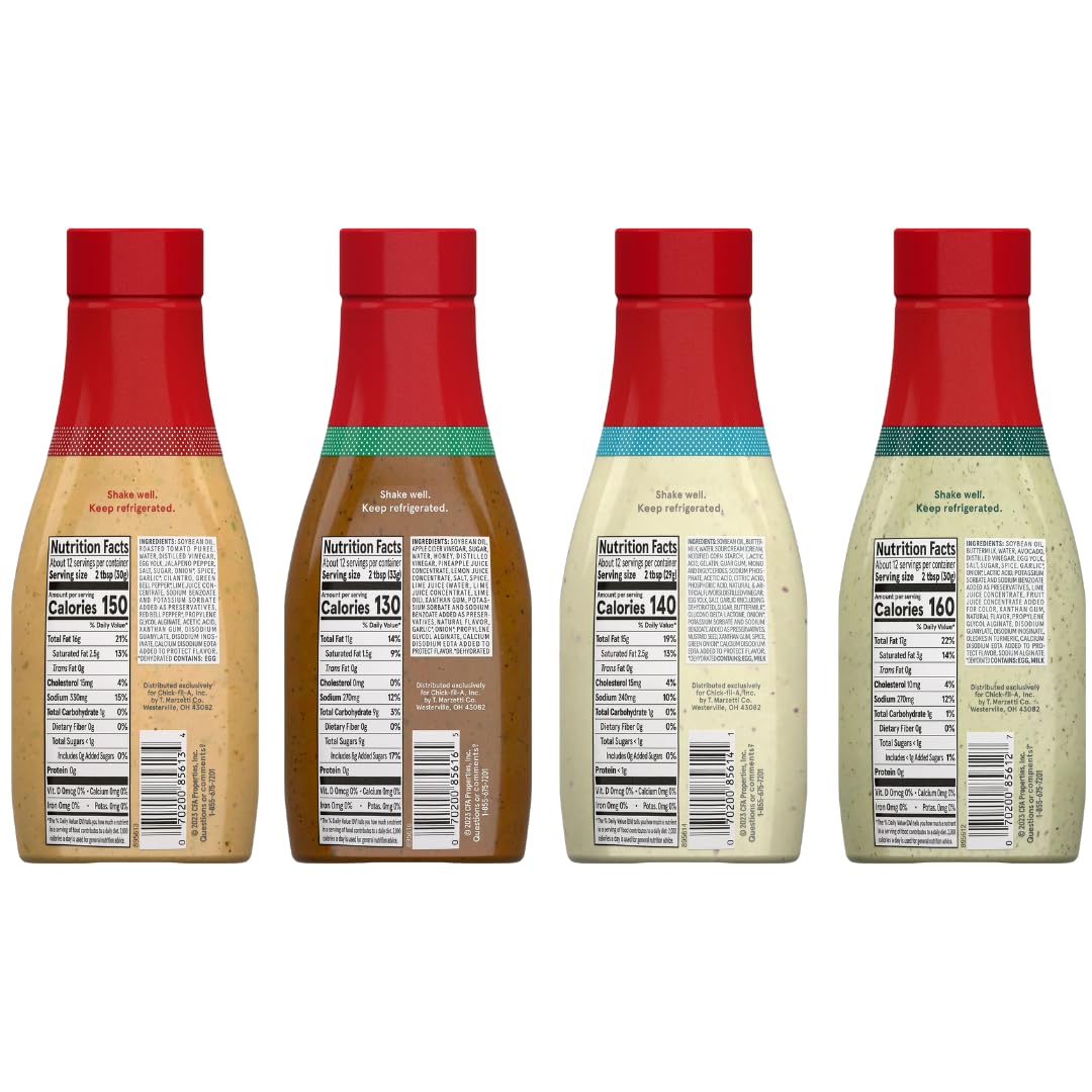 Giri Salad Dressing Bundle - Chick-fil-A Creamy Salsa, Zesty Apple Vinaigrette, Garden Herb Ranch, Avocado Lime Ranch (12 oz, 4-Pack)