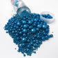 Kuting Sprinkles Edible Navy Royal Blue Pearl Sugar Candy Cupcake Topper 120g, Starry Sky Blue Decorative Glitter Mix for Baking